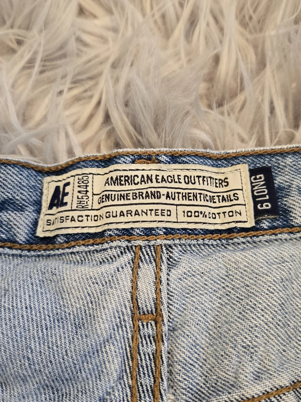 Vintage 90s American Eagle Light Wash Denim Maxi Skirt with Floral Panel - Picture 8 of 8